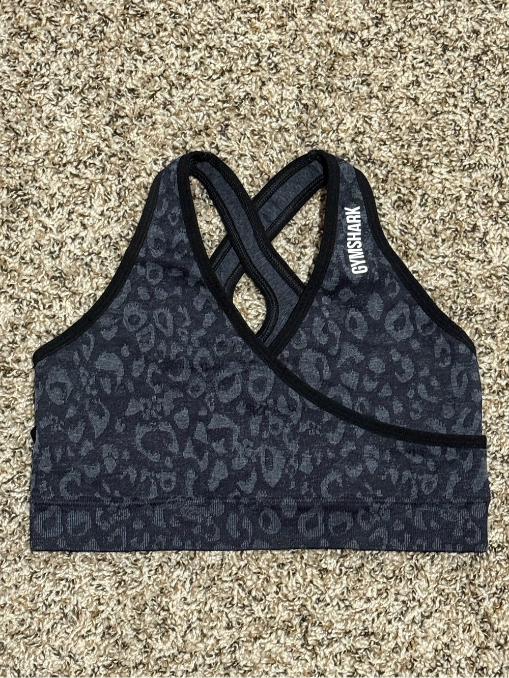 Gymshark Adapt Animal Seamless Sports Bra Black Leopard